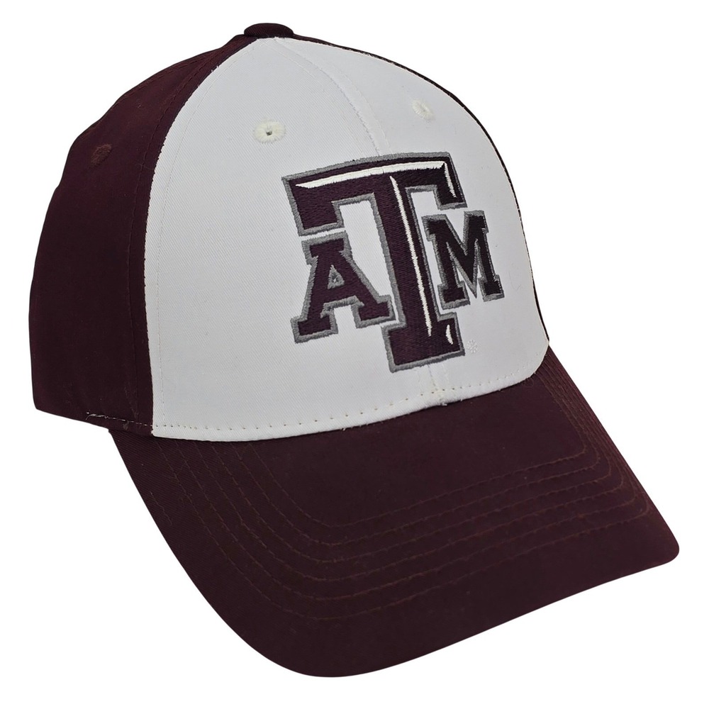 Texas A&M University Hat White Maroon‎ Adjustable Strap Cap Licensed Fan Gear